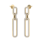 Load image into Gallery viewer, Diamond chain link earrings in yellow gold with white diamonds of 0.50 ct in weight