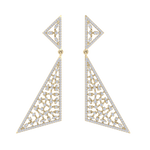 Load image into Gallery viewer, Drop earrings in yellow gold with white diamonds of 1.98 ct in weight