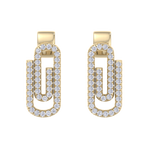 Load image into Gallery viewer, Diamond link earrings in yellow gold with white diamonds of 0.33 ct in weight