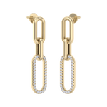 Load image into Gallery viewer, Diamond chain link earrings in yellow gold with white diamonds of 0.25 ct in weight