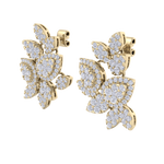Load image into Gallery viewer, Flower shaped stud earrings in rose gold with white diamonds of 3.11 ct in weight