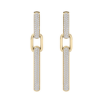 Load image into Gallery viewer, Chunky diamond chain link earrings in white gold with white diamonds of 0.87 ct in weight
