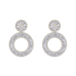 Load image into Gallery viewer, Round dangle earrings in rose gold with white diamonds of 7.27 ct in weight