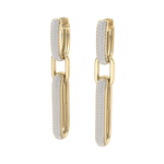 Load image into Gallery viewer, Chunky diamond chain link earrings in yellow gold with white diamonds of 0.87 ct in weight