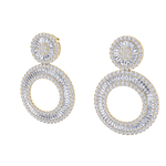 Load image into Gallery viewer, Round dangle earrings in white gold with white diamonds of 7.27 ct in weight