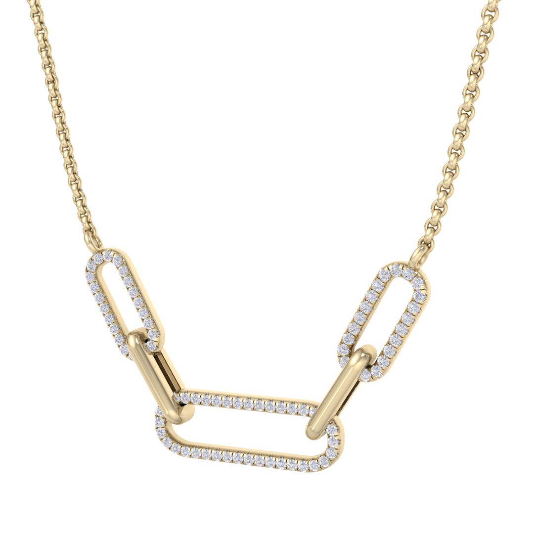 Diamond chain link necklace in white gold with white diamonds of 0.33 ct in weight
