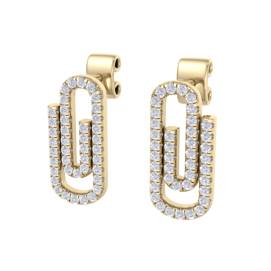 Diamond link earrings in white gold with white diamonds of 0.33 ct in weight