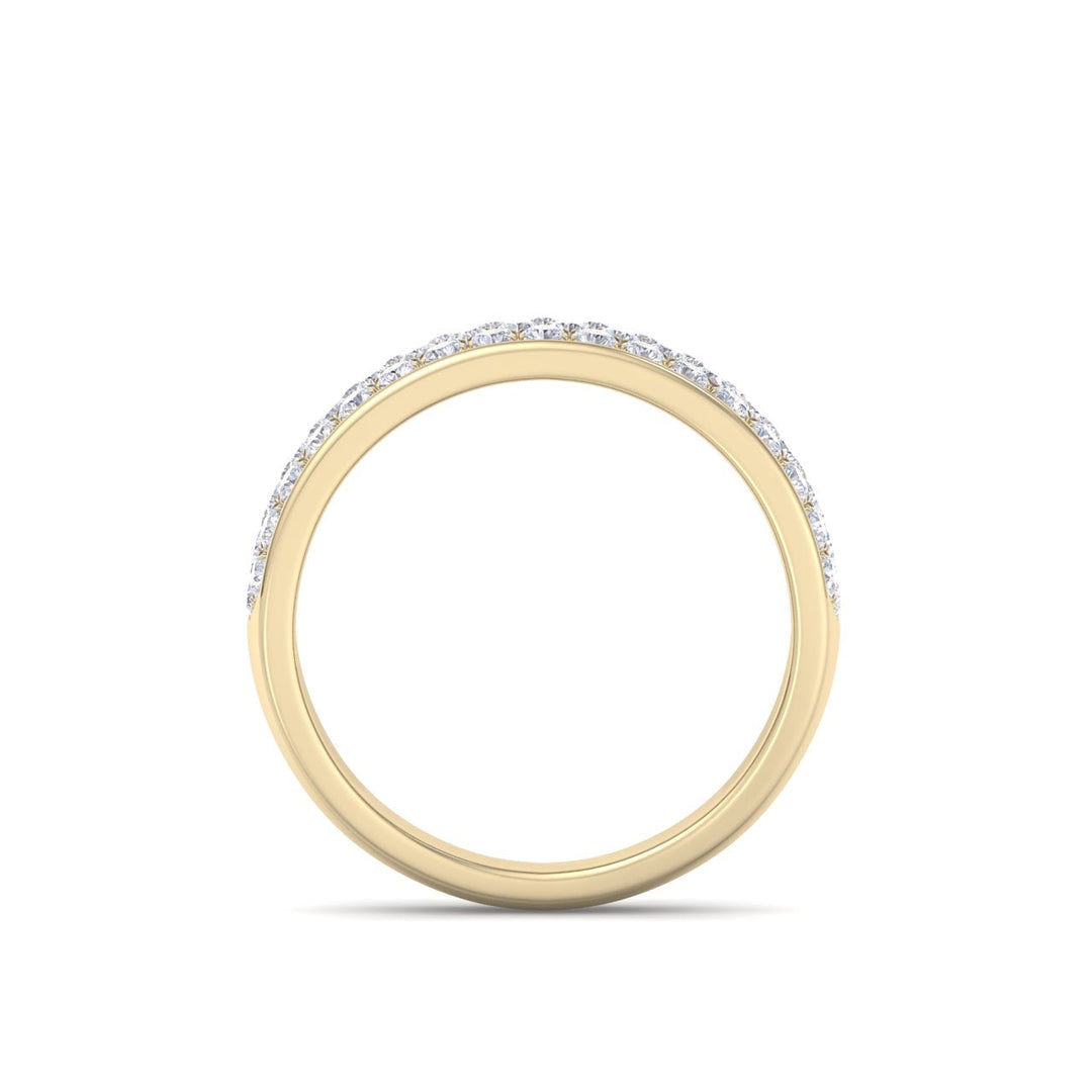 Classic Wedding band in rose gold with white diamonds of 0.83 ct in weight
