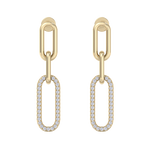 Load image into Gallery viewer, Diamond chain link earrings in rose gold with white diamonds of 0.25 ct in weight