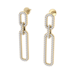 Load image into Gallery viewer, Diamond chain link earrings in white gold with white diamonds of 0.50 ct in weight