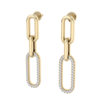 Load image into Gallery viewer, Diamond chain link earrings in white gold with white diamonds of 0.25 ct in weight