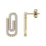 Load image into Gallery viewer, Diamond link earrings in rose gold with white diamonds of 0.33 ct in weight