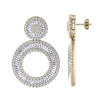 Load image into Gallery viewer, Round dangle earrings in rose gold with white diamonds of 7.27 ct in weight