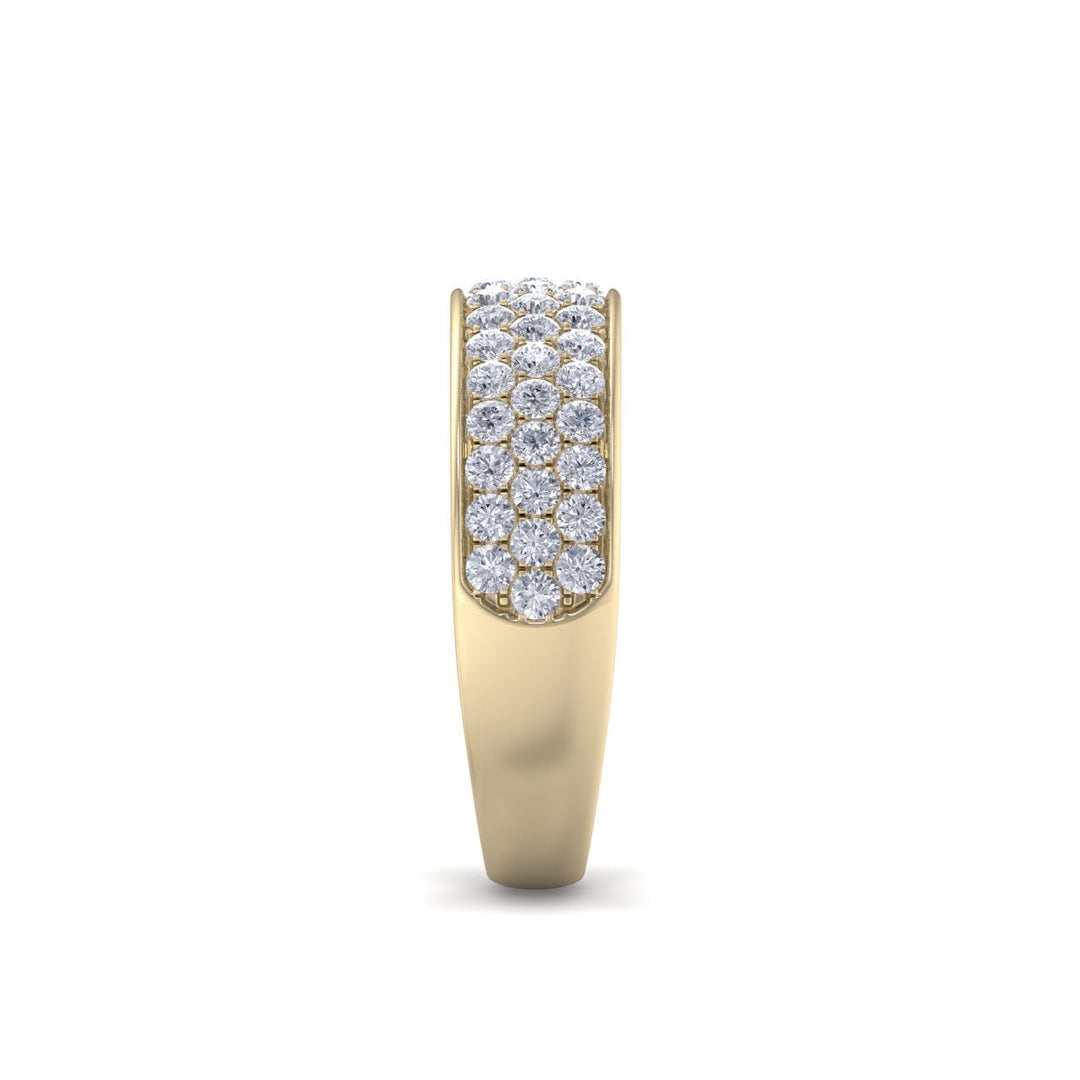 Classic Wedding band in rose gold with white diamonds of 0.83 ct in weight