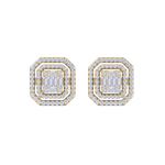 Load image into Gallery viewer, Square stud earrings in white gold with white diamonds of 0.87 ct in weight