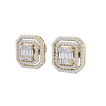Load image into Gallery viewer, Square stud earrings in rose gold with white diamonds of 0.87 ct in weight