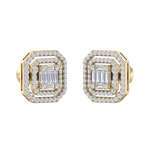Load image into Gallery viewer, Square stud earrings in white gold with white diamonds of 0.87 ct in weight