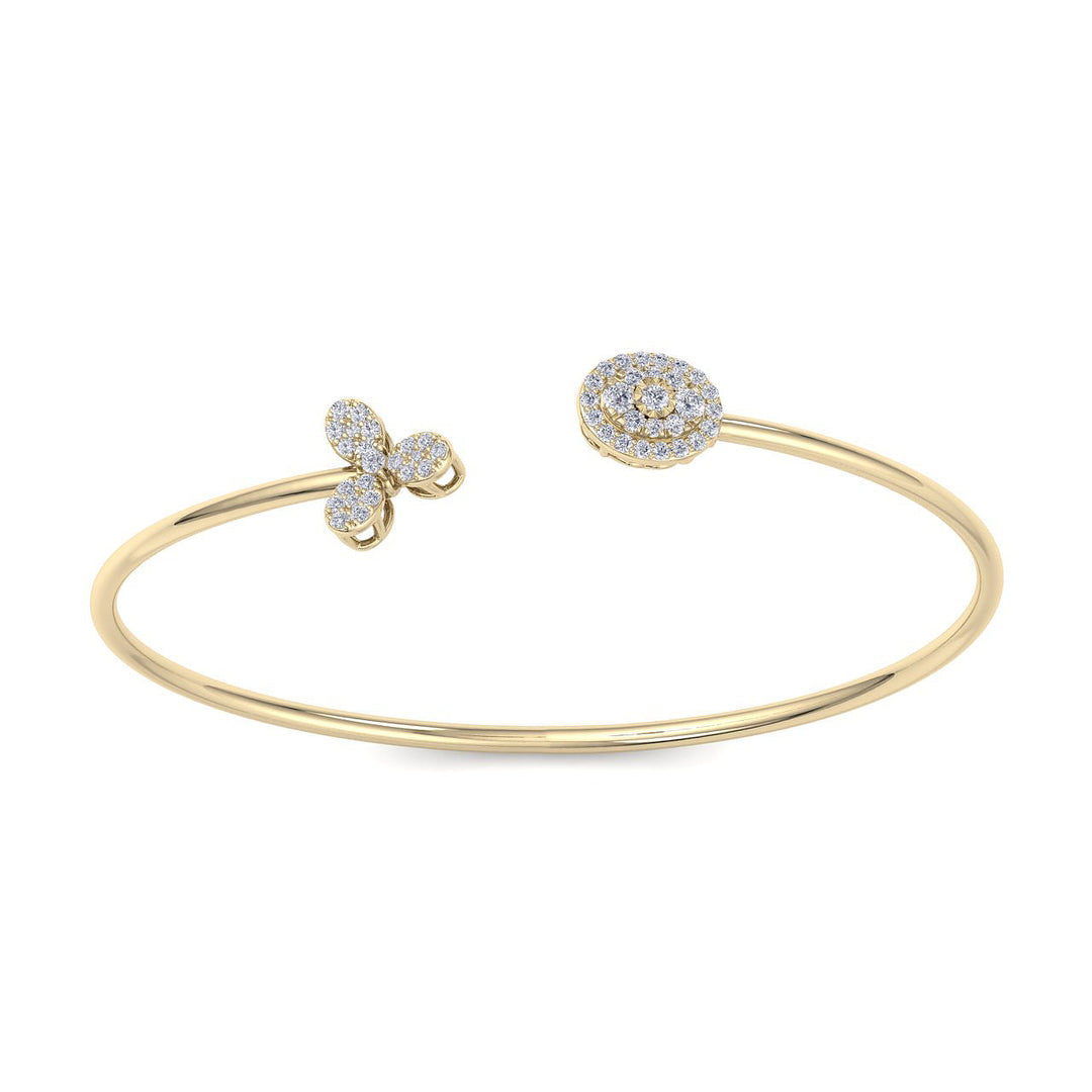 Cuff bracelet in rose gold with white diamonds of 0.48 ct in weight