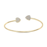 Load image into Gallery viewer, Heart cuff bracelet in rose gold with white diamonds of 0.39 ct in weight