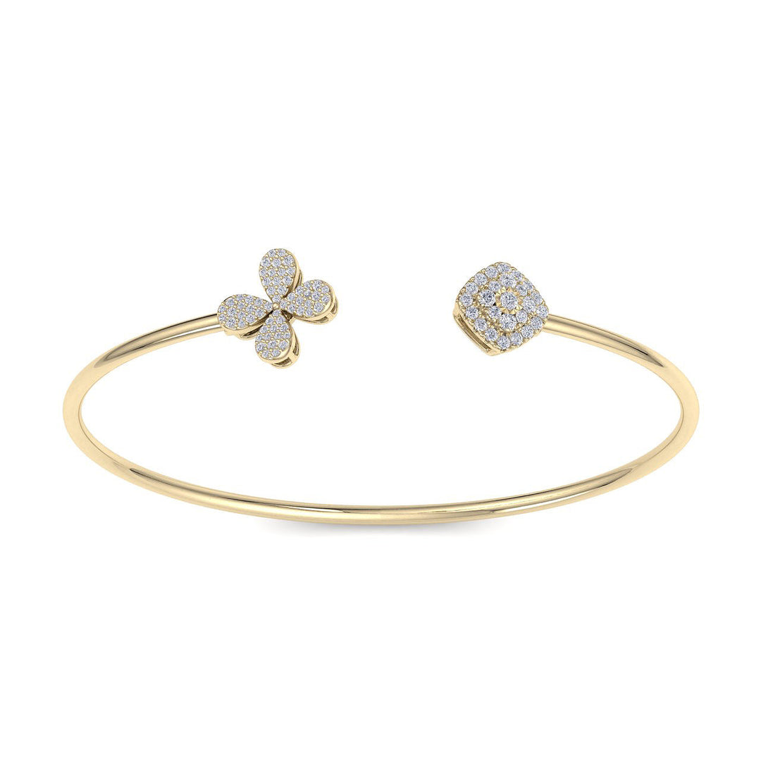 Cuff bracelet in rose gold with white diamonds of 0.52 ct in weight
