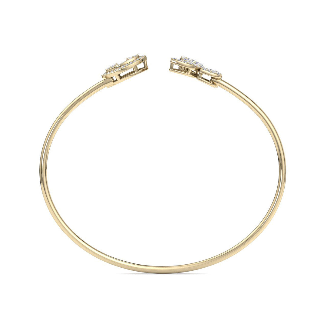 Cuff diamond bracelet in rose gold with white diamonds of 0.68 ct in weight
