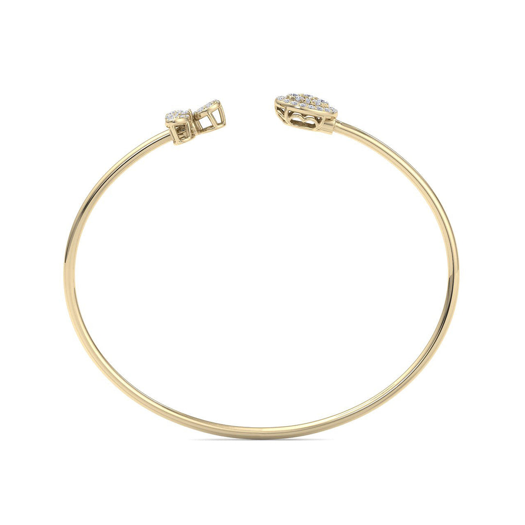 Cuff bracelet in rose gold with white diamonds of 0.48 ct in weight