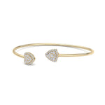 Load image into Gallery viewer, Heart cuff bracelet in yellow gold with white diamonds of 0.39 ct in weight