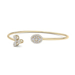 Load image into Gallery viewer, Cuff bracelet in rose gold with white diamonds of 0.48 ct in weight