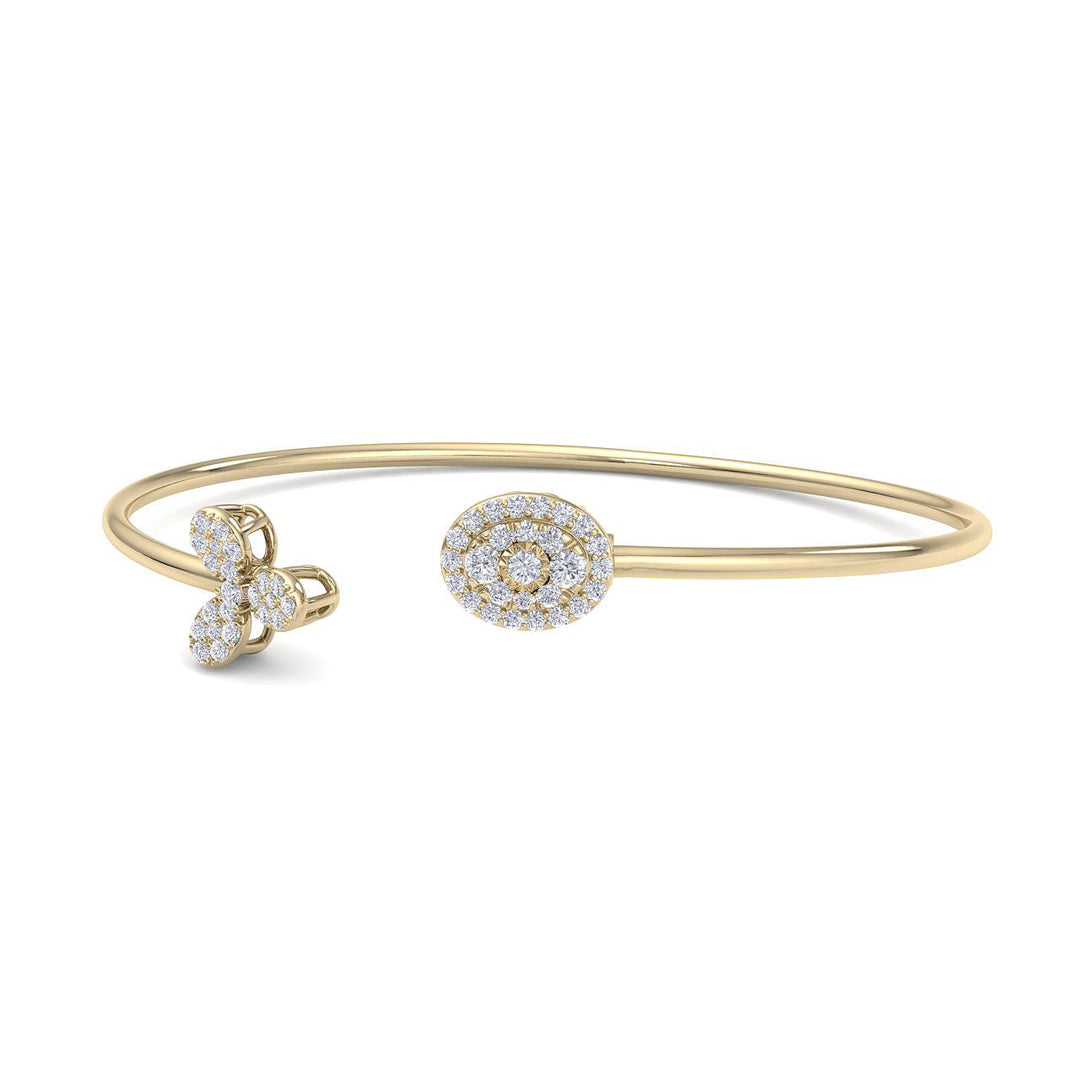 Cuff bracelet in rose gold with white diamonds of 0.48 ct in weight