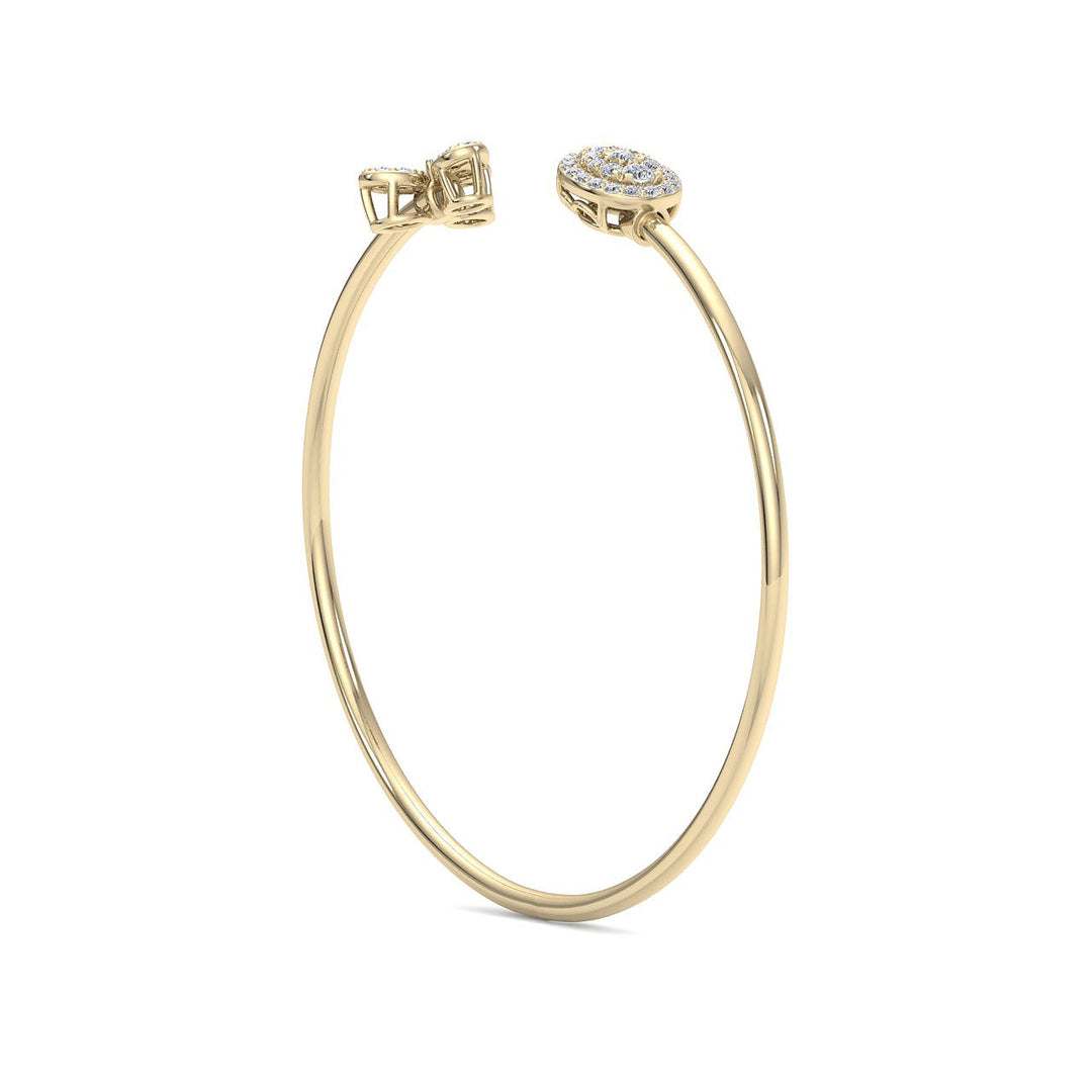 Cuff bracelet in rose gold with white diamonds of 0.48 ct in weight