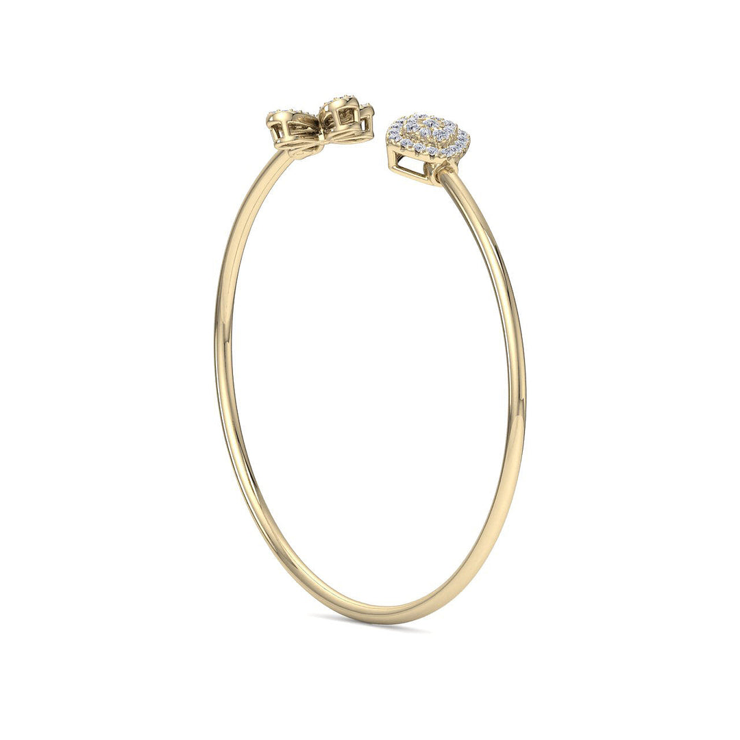 Cuff bracelet in rose gold with white diamonds of 0.52 ct in weight