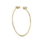 Load image into Gallery viewer, Heart cuff bracelet in rose gold with white diamonds of 0.39 ct in weight