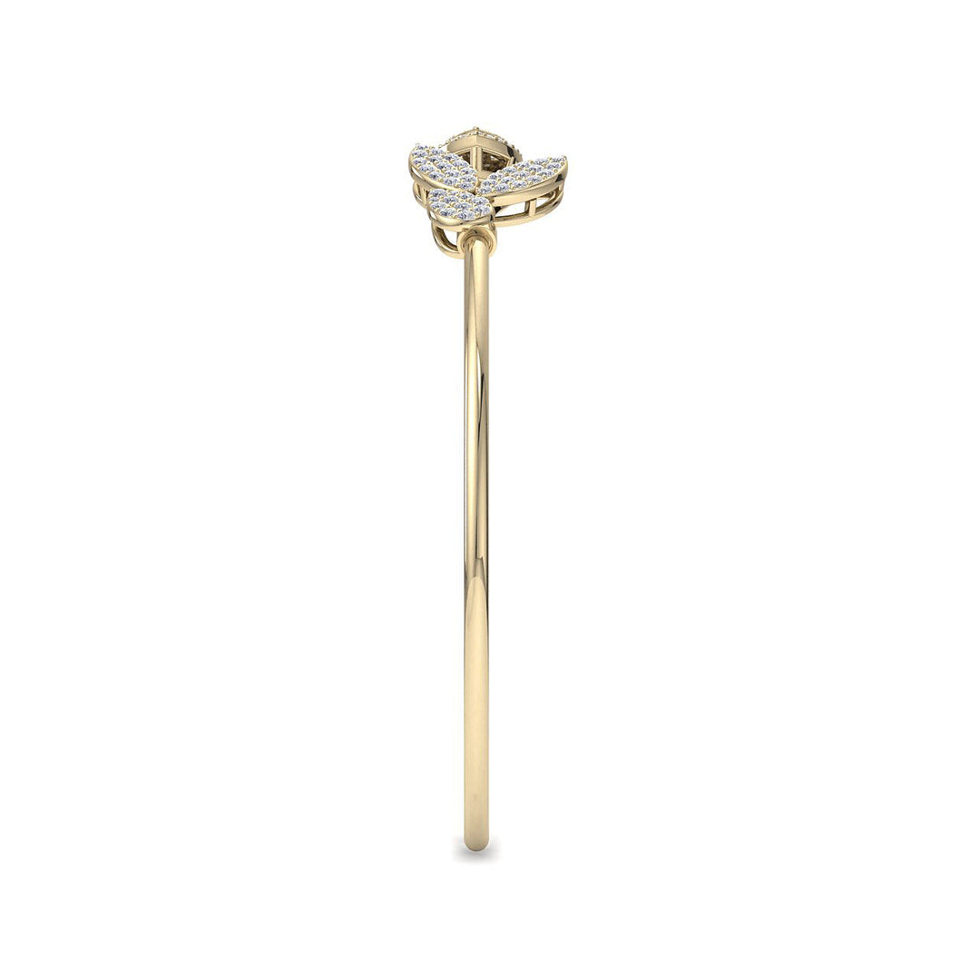 Cuff diamond bracelet in rose gold with white diamonds of 0.68 ct in weight