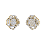 Load image into Gallery viewer, 3 in 1 earrings in yellow gold with white diamonds of 1.01 ct in weight