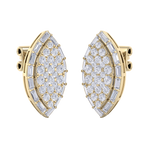Load image into Gallery viewer, Marquise stud earrings in yellow gold with white diamonds of 1.67 ct in weight