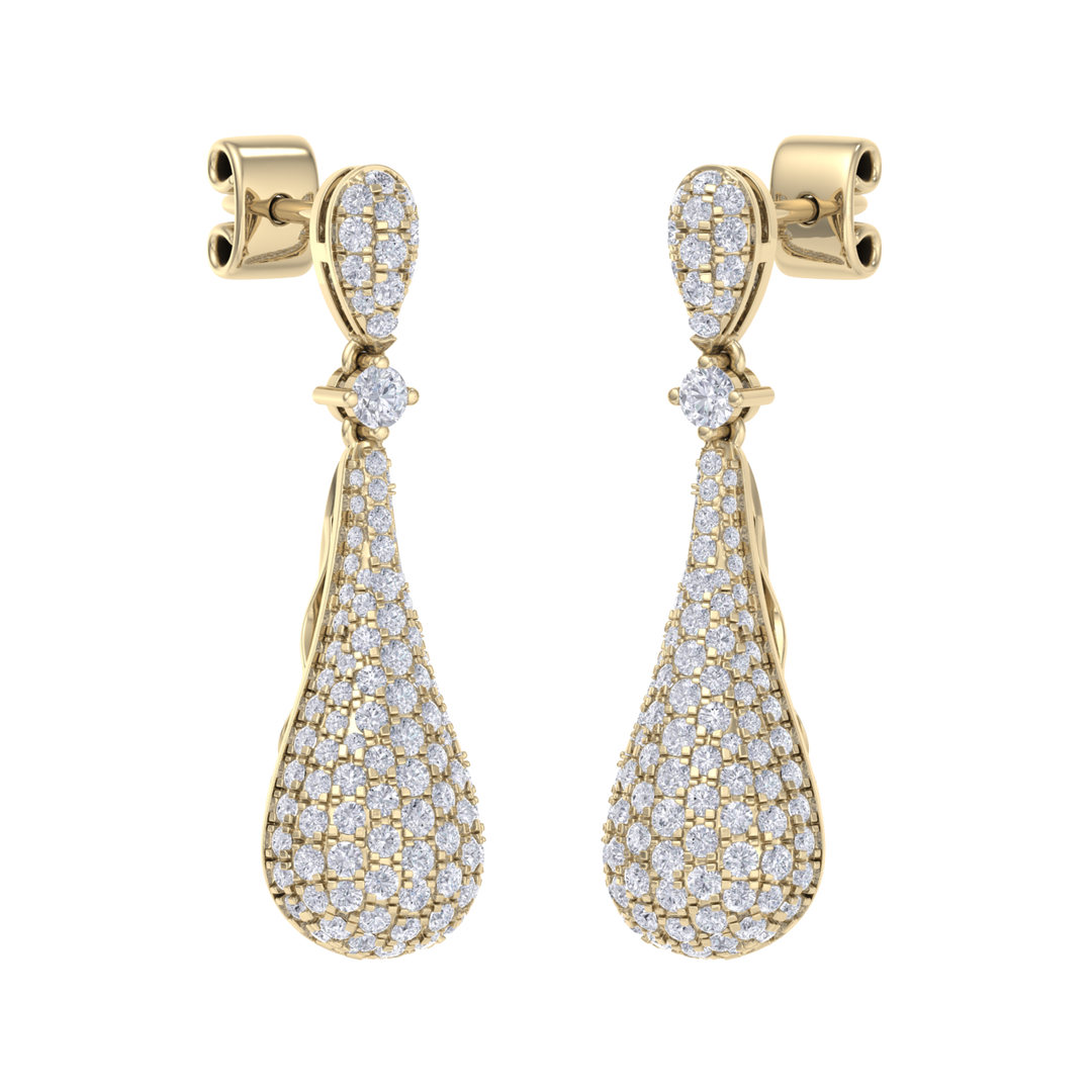 Diamond chandelier earrings in white gold with white diamonds of 1.73 ct in weight