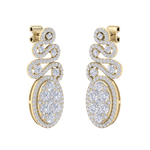 Load image into Gallery viewer, Oval chandelier earrings in white gold with white diamonds of 2.68 ct in weight
