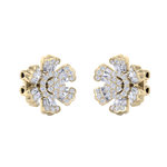 Load image into Gallery viewer, Flower stud earrings in white gold with white diamonds of 0.78 ct in weight
