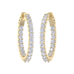 Load image into Gallery viewer, Diamond eternity hoop earrings in white gold with white diamonds of 2.92 ct in weight