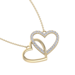 Load image into Gallery viewer, Cute hearts necklace in white gold with white diamonds of 0.61 ct in weight