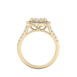 Load image into Gallery viewer, Oval cluster ring in yellow gold with white diamonds of 1.02 ct in weight