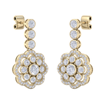 Load image into Gallery viewer, Drop earrings in yellow gold with white diamonds of 1.77 ct in weight