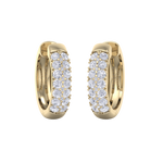 Load image into Gallery viewer, Diamond huggies earrings in white gold with white diamonds of 0.99 ct in weight