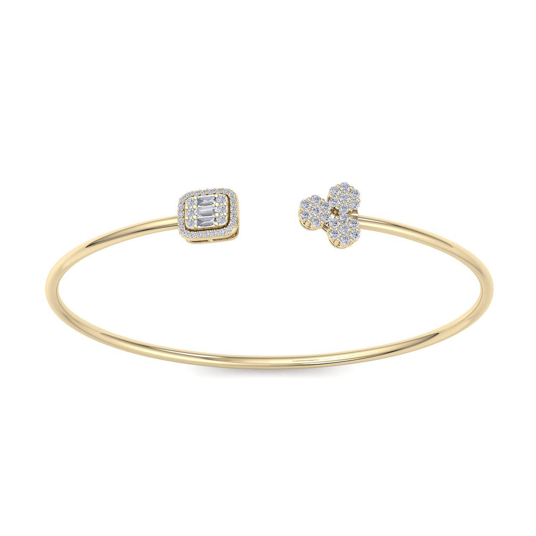 Cuff bracelet in rose gold with white diamonds of 0.58 ct in weight