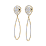 Load image into Gallery viewer, Dangle hoop earrings in white gold with white diamonds of 1.11 ct in weight