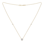 Load image into Gallery viewer, Flower shaped necklace in yellow gold with white diamonds of 0.39 ct in weight