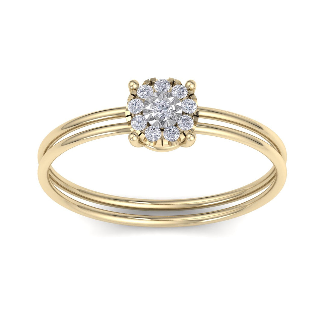 Petite ring in rose gold with white diamonds of 0.16 ct in weight