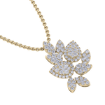 Load image into Gallery viewer, Diamond leaf pendant in yellow gold with white diamonds of 2.31 ct in weight