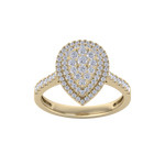 Load image into Gallery viewer, Pear cluster engagement ring in white gold with white diamonds of 0.63 ct in weight