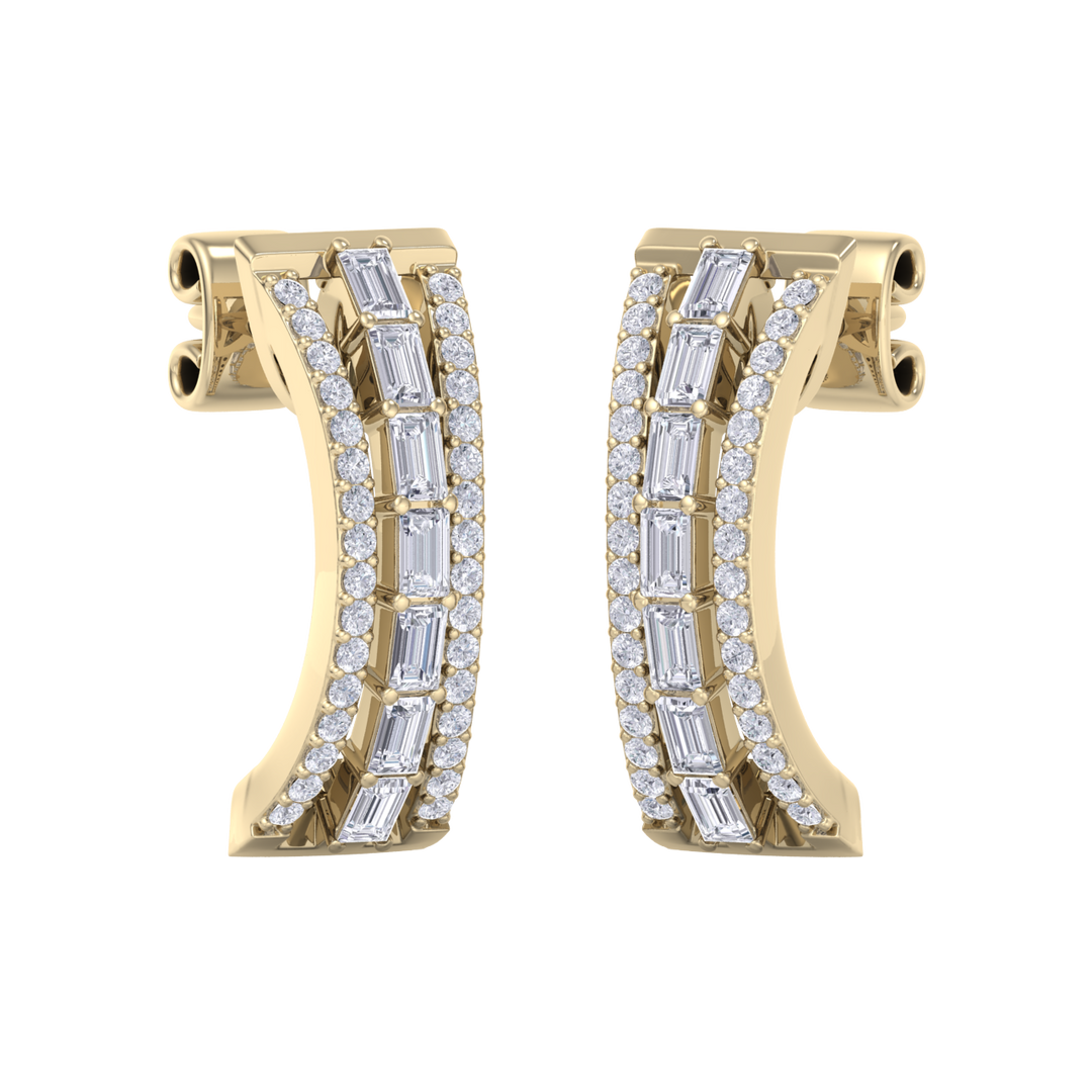 Diamond earrings in rose gold with white diamonds of 1.13 ct in weight